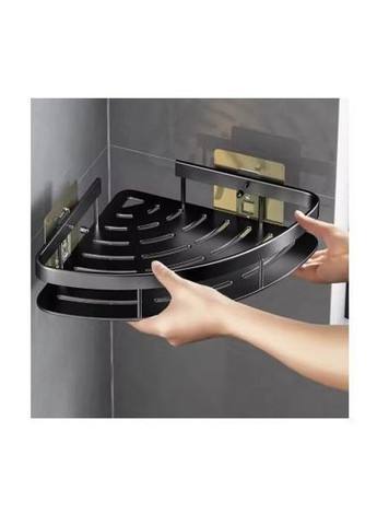 Металева кутова полиця для ванної кімнати 1шт Чорна (PH051343) Xiamen (368764941)