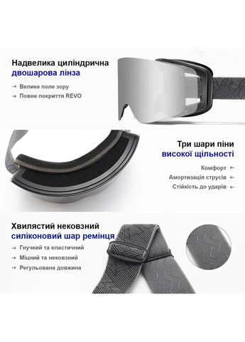 Лижні окуляри 9802 Pink з антитуманним покриттям та захистом від ультрафіолету KINGSEVEN (359397213)