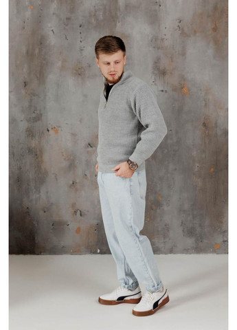 Сірий демісезонний чоловічий светр на блискавці artknit (ak38812p) Art Knit