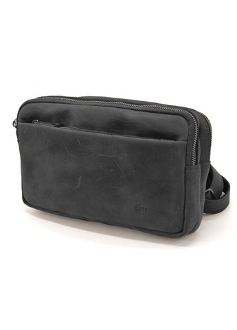 Напоясна сумка на два відділення RA-0704-3md чорна шкіра TARWA (298684242)