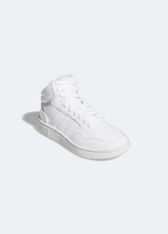 Білі осінні кросівки kids hoops mid cloud white/cloud white/grey two р.2.5/34/22см adidas