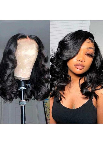 Перука хвиляста без чубчика, середня довжина 45 см "Брюнетка". Жіноча перука без чубчика унісекс China (360603964)