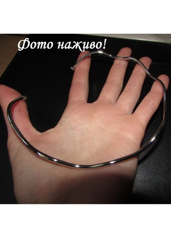 Металлическое серебристое ожерелье скоба чокер, 2089 No Brand (348359957)