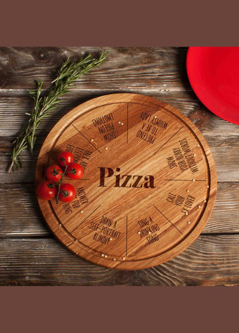 Дошка для нарізки "Pizza Board Game", 30 см, англійська BeriDari (293509476)