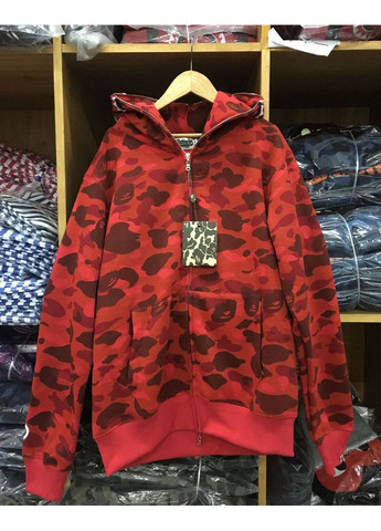 Худи красный Bape A Bathing Ape Shark Purple Camo Full Zip Hoodie Womens (356677632)