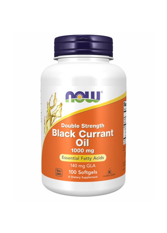Комплекс жирних кислот Black Currant Oil 1000mg - 100 sgels Now Foods (288677413)