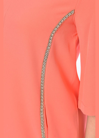 Коралловое повседневный платье женское кораллового цвета силуэтная Let's Shop однотонное