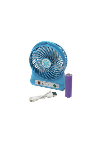 Вентилятор на аккумуляторе 18650 MOD-03/4376 голубой Art (297400633)