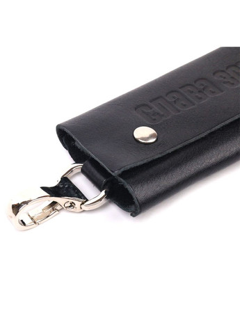 Оригинальная ключница в глянцевой коже Слава ВСУ 16717 Черная Grande Pelle (298571687)