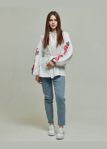 Сорочка з поясом біла Seam (295261832)