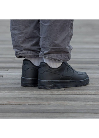 Черные демисезонные мужские кроссовки Nike Air Force 1 Low 07 Premium Black CW2288