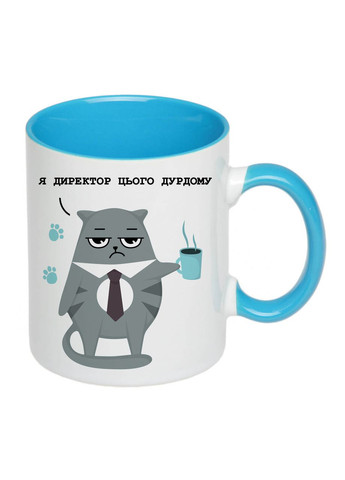Чашка з друком "Я директор цього дурдому" 330 мл (колір блакитний) (26541) No Brand (333709587)