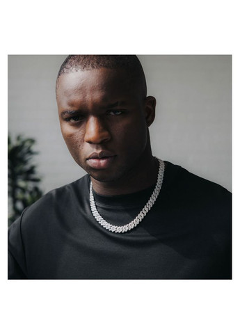 Цепь кубинская серебряная No Brand Cuban Bling Chain 57 см (356677761)