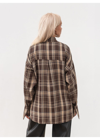 Коричневая рубашка в клетку Romashka