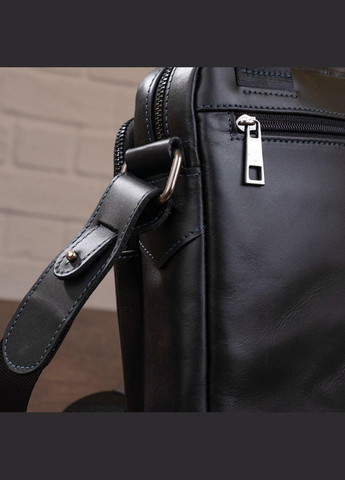 Сумка мужская 11184 в гладкую кожу Черная Shvigel (298571642)