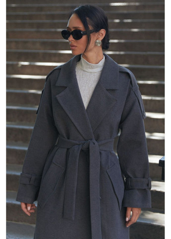 Графитовое демисезонное Тренч Seventeen