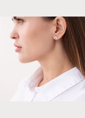 Сережки - пусети Акцент в жовтому золоті с07572 Oniks (264644221)