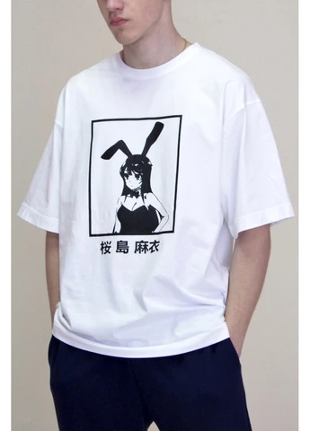 Футболка оверсайз унисекс Bunny Girl White Taboo clothing company (393334872)