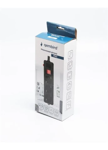 Фильтр питания Pro (SPG3-G-15B-PRO) 3 розетки, 4.5м, Gembird (372460697)