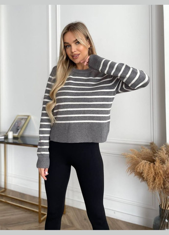 Сірий демісезонний жіночий светр No Brand