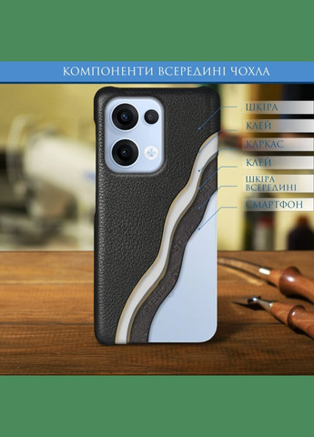 Шкіряна накладка Cover для OPPO Reno13 Чорний (78280) Stenk (316651237)
