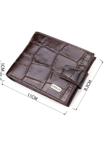 Чоловічий компактний гаманець із натуральної фактурної шкіри коричневий 21509 Canpellini (329196002)