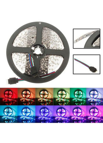Світлодіодна LED стрічка з пультом контролер та блок живлення USB, 5м SMD 5050 RGB IP65 Multicolor No Brand (351485689)