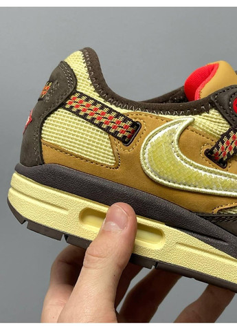 КРОСІВКИ ЖІНОЧІ NIKE AIR MAX 1 TRAVIS SCOTT CACTUS JACK BAROQUE BROWN НАЙК АІР МАКС No Brand бежеві демісезони (368869564)