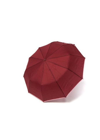 Червона парасолька жіноча напівавтомат m531 на 10 карбонових спиць червона з рожевою облямівкою смужкою Bellissimo середня (365263807)