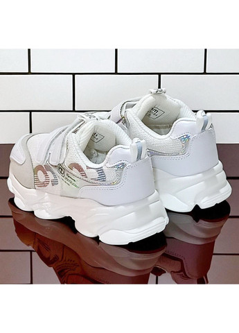 Білі осінні текстильні ортопедичні кросівки на липучках для дівчинки Tom.M