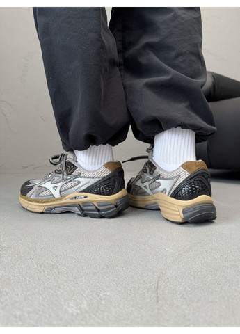 Серые демисезонные кроссовки мужские и женские Mizuno Halo Mix Cameo Grey Ebony | Мізуно Хало Мікс