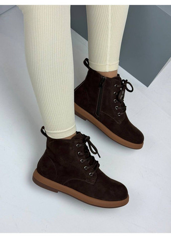 Зимние 557 ботинки зимние коричневые замшевые Yimeili