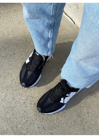 Черные демисезонные кроссовки мужские new balance 327 black white v3 нью беланс 327 No Brand