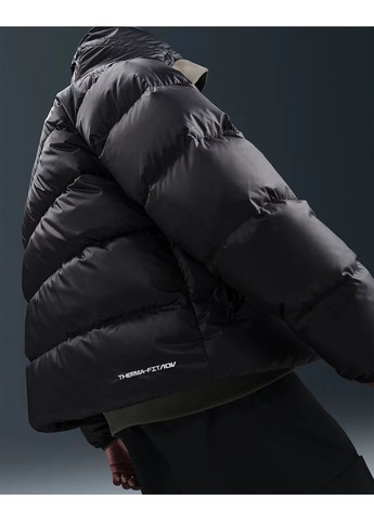 Черная демисезонная куртка мужская windrunner statement down jacket hq7790-011 черная зима Nike