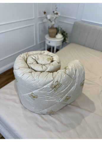 Одеяло двуспальное стеганное зимнее из шерсти Pure Wool 21501 180х210 см бежевое Leri Max (365688985)