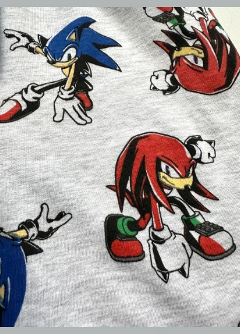 Синя всесезон піжама літня футболка+шорти sonic синьо-сіра 134 см футболка + шорти Primark
