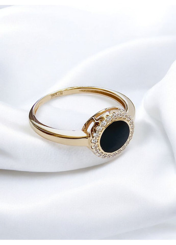 Золотое кольцо с черной эмалью SOVA (17,5) 1192026101-2к SOVA jewelry house (355795767)