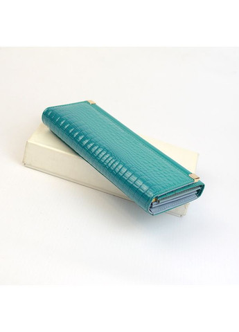 Бірюзовий жіночий лаковий шкіряний гаманець на кнопці Balisa (360989546)