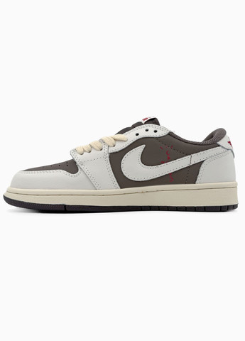 Кросівки жіночі і чоловічі Nike Air Jordan 1 x Travis Scott beige grey | Найк Аір Джордан 1 бежеві сірі No Brand бежеві демісезони (316231426)