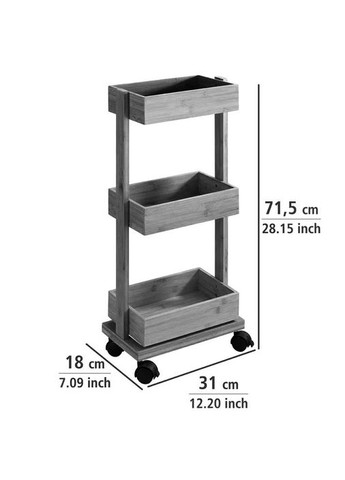 Этажерка из дерева для ванной на колёсиках Систери карри-зефир (АБТ-00030320) No Brand (328208626)