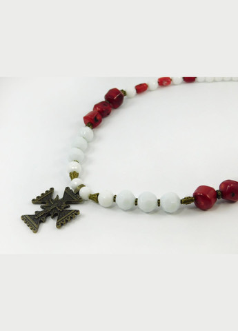 Намисто "Біла троянда" Корал, Агат Fursa fashion (322314063)