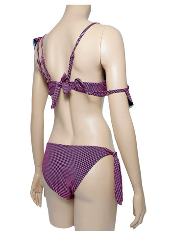 Сиреневый летний раздельный купальник с push-up и рюшами. модель 0282 арт.111 бандо, бикини, раздельный FUBA