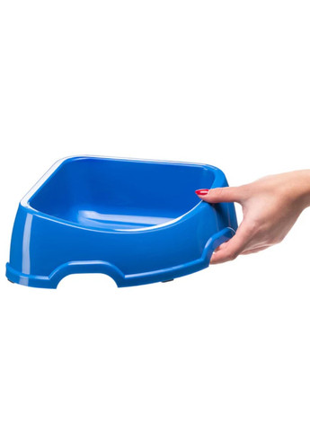 Миска для собак и котов Party 20 угловая пластиковая синяя 24x21x7 см 500 мл 71120099 Ferplast (289533768)