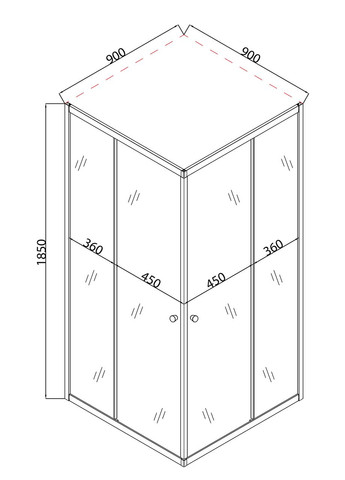 Душевая кабина без поддона CUBIC SC01-90x90x185-TR GRAPHITE прозрачное стекло 4мм (MI6907) Mixxus (321184056)
