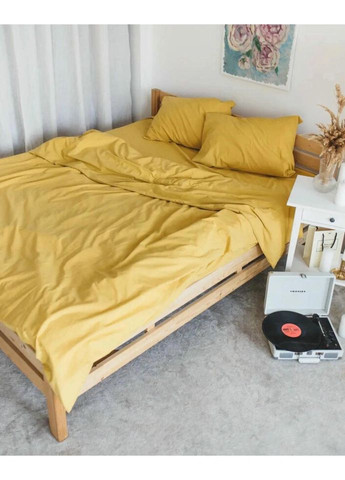 Постельное белье полуторное Home Вареный хлопок 21043 160х215 см желтое DUSHKA (336328701)