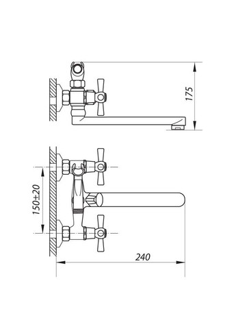 Смеситель для ванны DMT-3-B 722 Zerix (362492127)