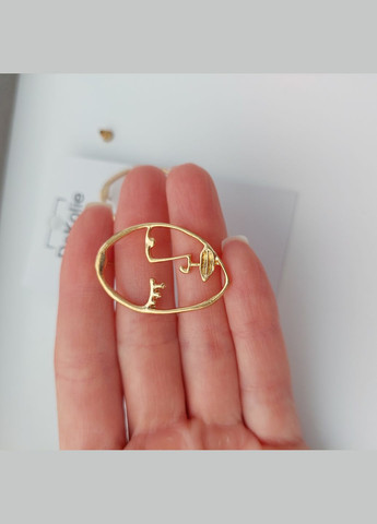 Сережки гвоздики в формі облич BS032 золоті DeKolie (332622516)