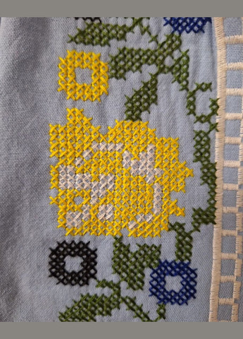 Голубая вышитая рубашка с твоядами ESQ прямой хлопок (321998376)