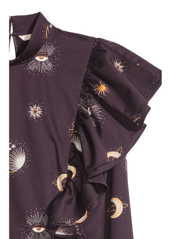 Фіолетова блуза демісезон,фіолетовий в візерунки, H&M