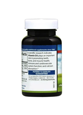 Вітаміни та мінерали Vitamin D3 4000 IU, 120 капсул Carlson Labs (322292430)